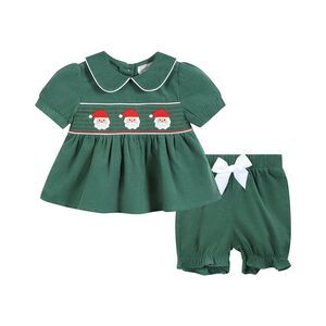 Lil Cactus Girls  Smocked Dress & Bloomer Set, Green